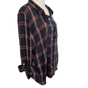 Tommy Hilfiger button-down women’s shirt, size XL blue plaid, very soft